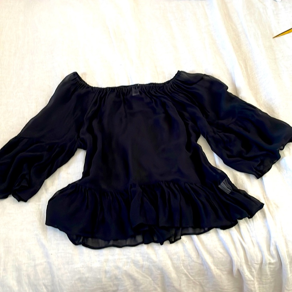 Glamorous Black Sheer Blouse Size XS